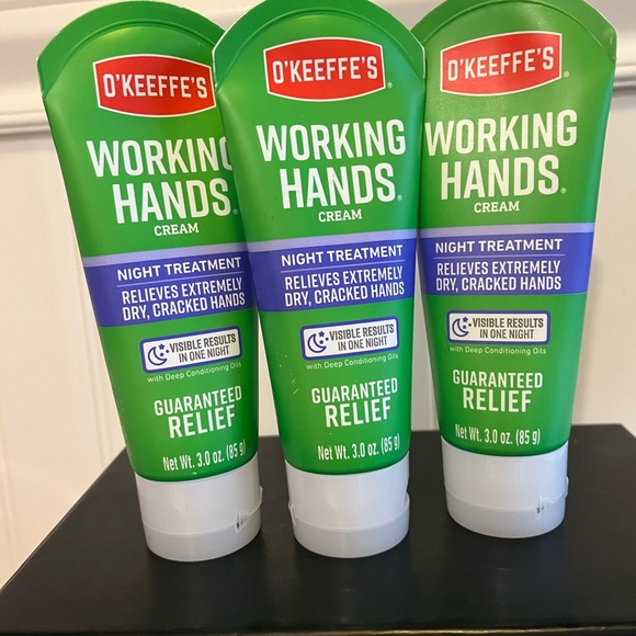 Set of 3pc O'Keeffe's WORKING HANDS NIGHT TREATMENT Cream Tubes 3oz ea BN Sealed - Picture 1 of 5
